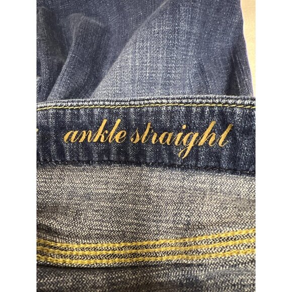 7 For All Mankind Ankle Straight Raw Hem Denim Jeans Women's Size 27 - Picture 10 of 11